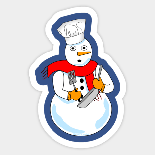 Snowman Chef Sticker